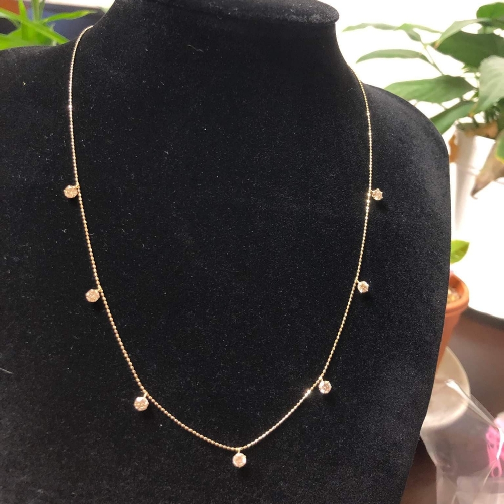 1 carat Diamond Station Necklace